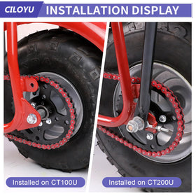 CILOYU sprocket installed on an off-road mini bike showing enhanced climbing and power delivery