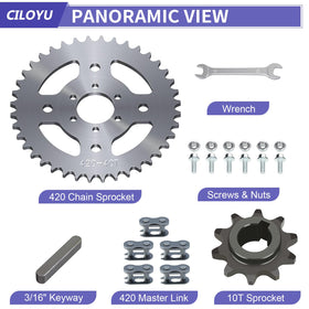 CILOYU sprocket on minibike in trail setting highlighting performance benefit
