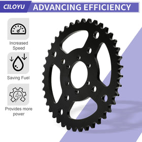 CILOYU sprocket beside a coin for scale to confirm 40 mm center bore and 40T size