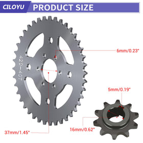 CILOYU sprocket teeth close-up showing precision machining for smoother engagement