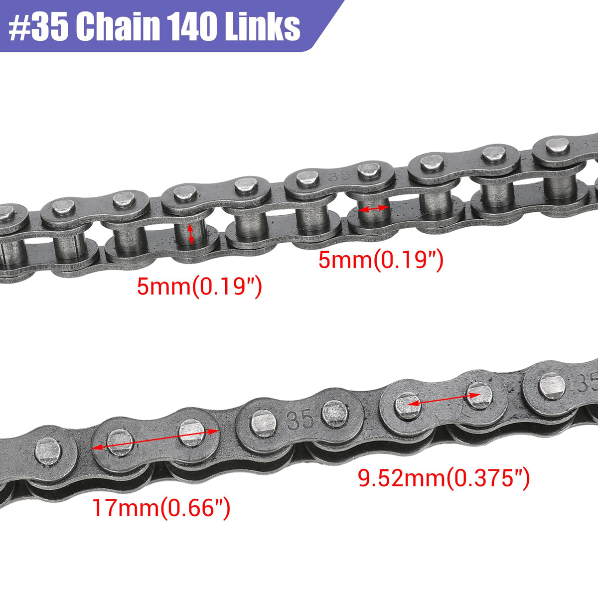 CILOYU sprocket with 35 chain fitted showing correct chain match benefit