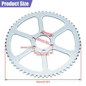 CILOYU sprocket beside tape measure verifying bolt circle and center bore dimensions
