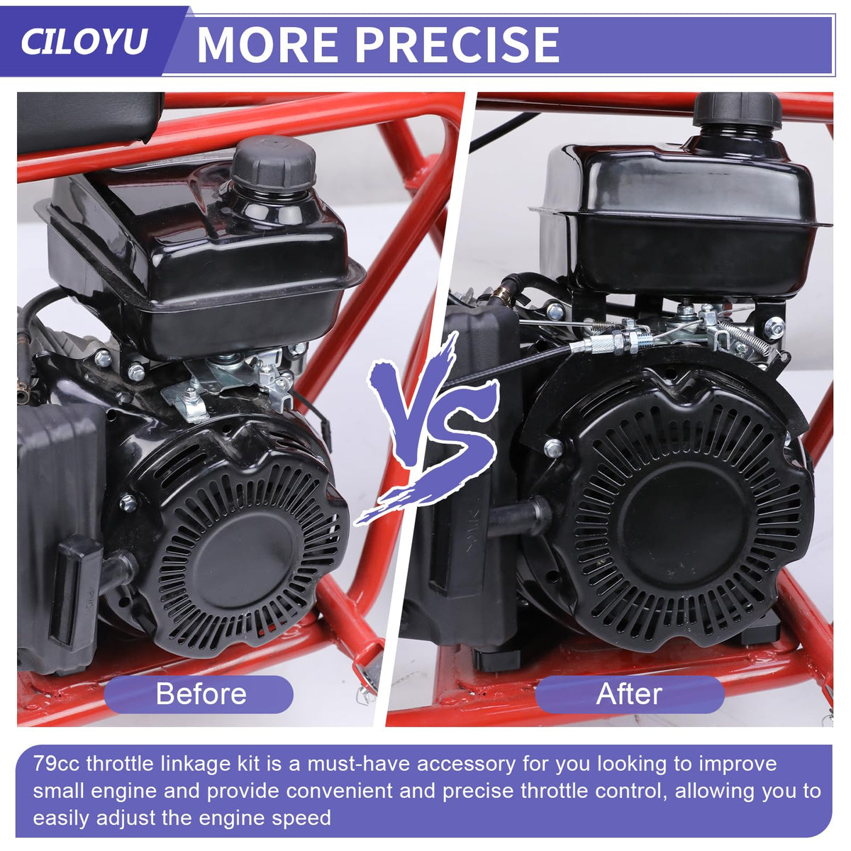 CILOYU throttle linkage side profile highlighting compact durable design benefit
