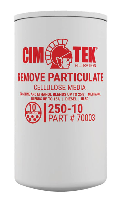 Cim-Tek 70003 front view showing spin-on filter and label for easy identification and quick replacement