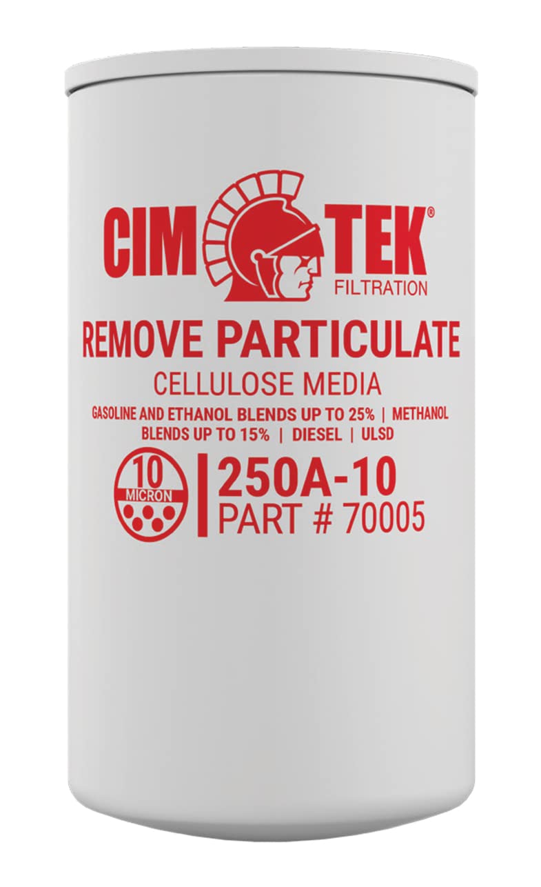 Cim-Tek 70005 front label showing model and flow specs for easy identification