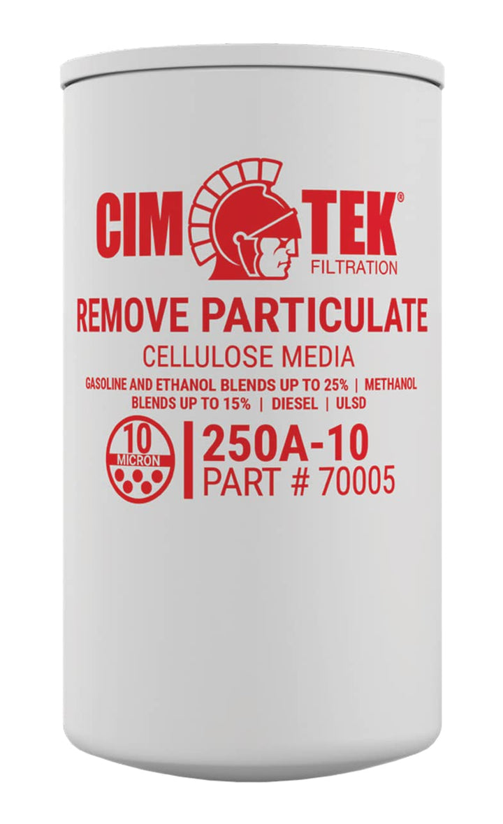 Cim-Tek 70005 front label showing model and flow specs for easy identification