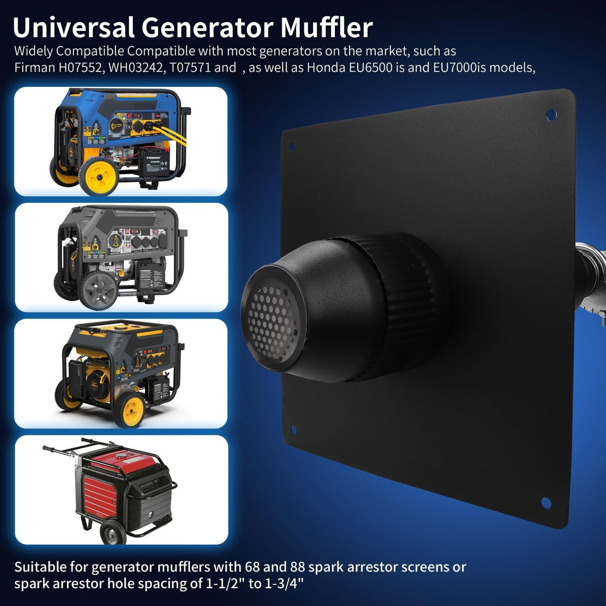CINVEI installed on generator side profile, routes exhaust safely outdoors