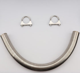 CINVEI muffler label and materials close-up, highlights corrosion-resistant alloy