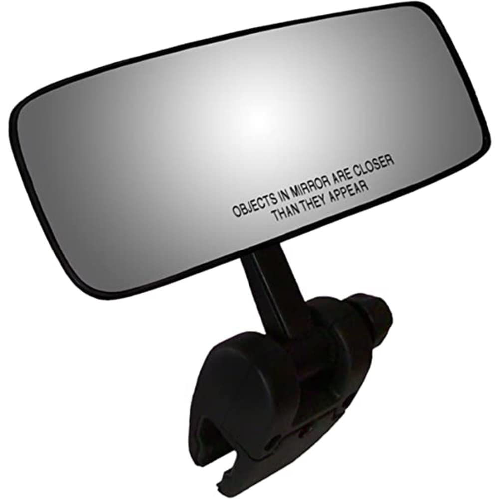 CIPA front view of black COMP II mirror showing wide reflective surface benefit