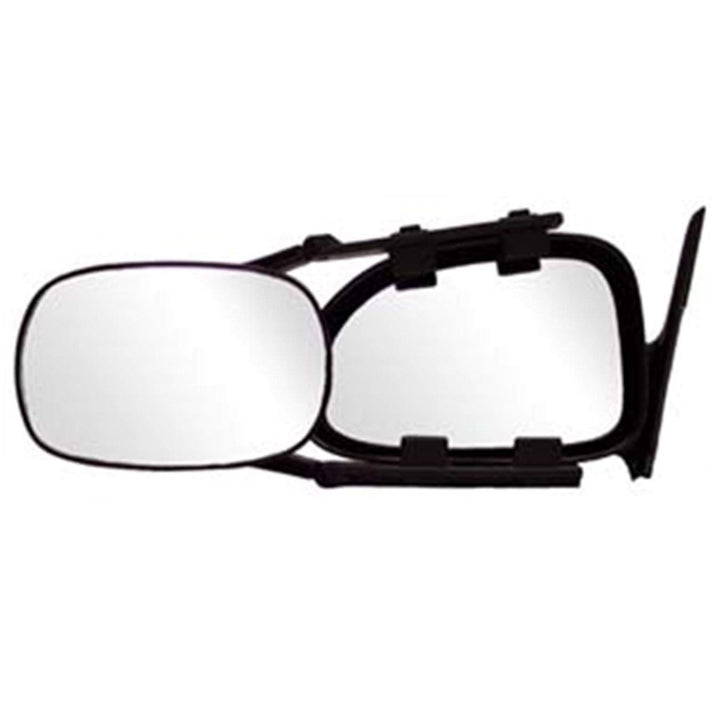 CIPA clip-on towing mirror front view showing expanded visibility and easy fit