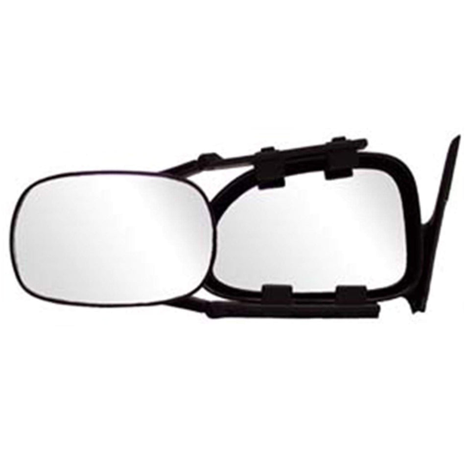 CIPA clip-on towing mirror front view showing expanded visibility and easy fit