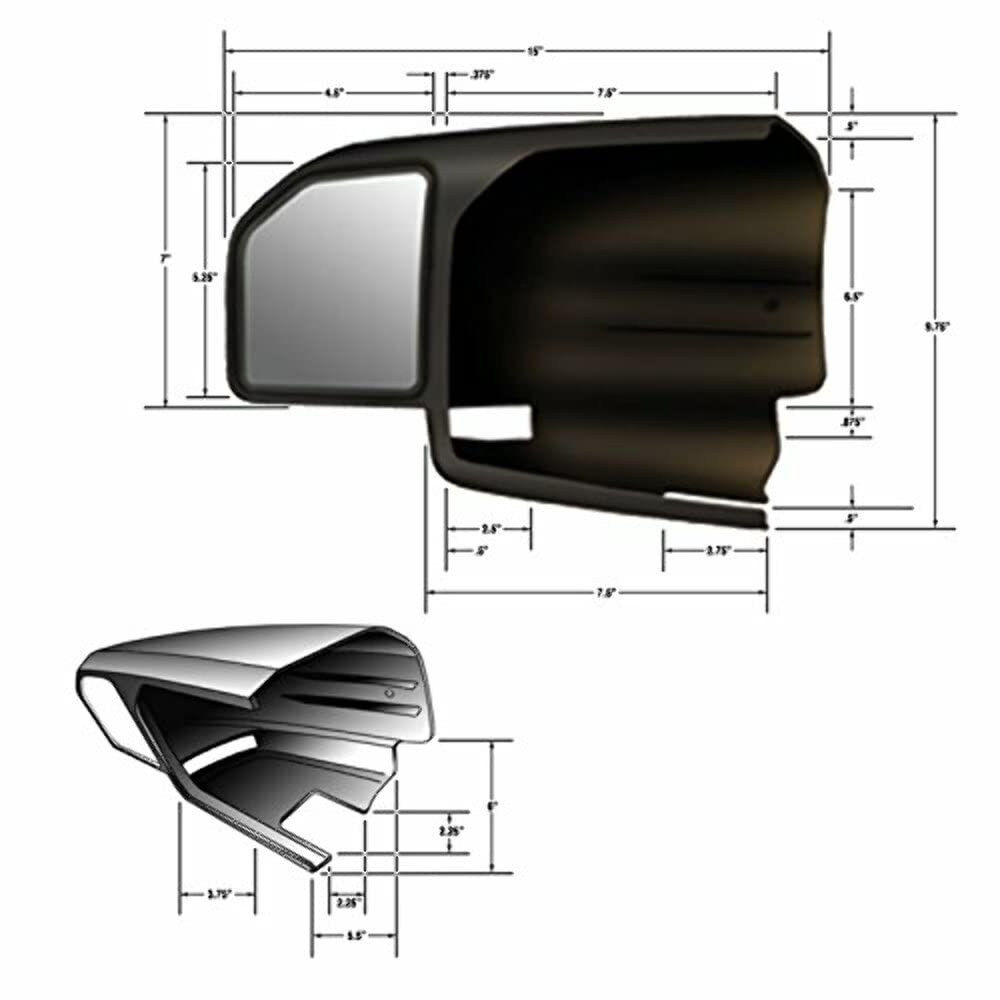 CIPA side profile of mirror showing aerodynamic contour and sleek black finish