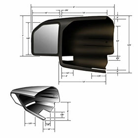 CIPA side profile of mirror showing aerodynamic contour and sleek black finish