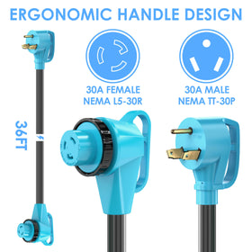 CircleCord 90° right-angle plug close-up reducing inlet strain