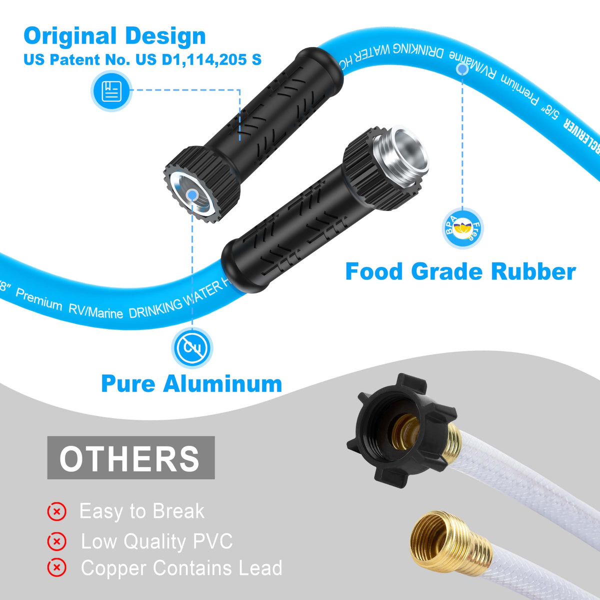 CircleRiver inner bore texture image showing smooth, lead-free drinking-water lining benefit