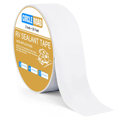 CircleRoad front packaging of RV roof tape showing product and length benefit
