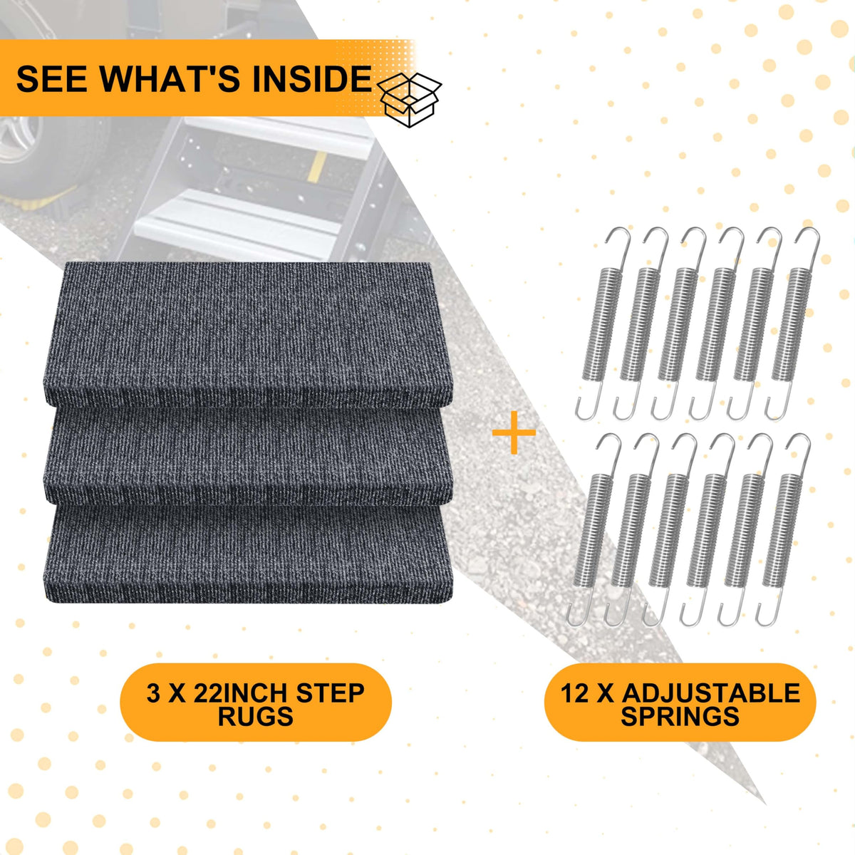 CircleRoad step cover installed on RV step demonstrating secure fit and safety