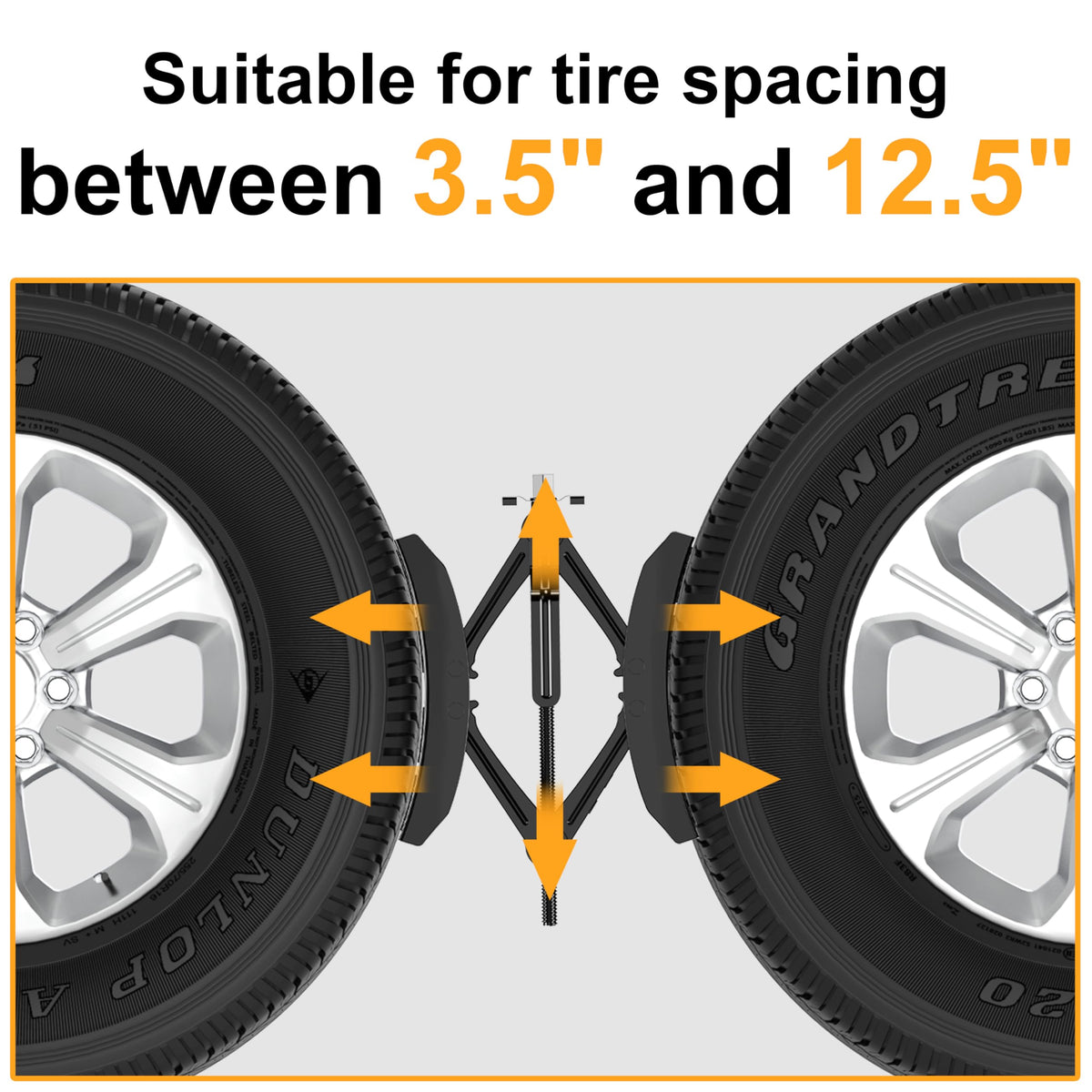 CircleRoad stabilizer installed between RV tires demonstrating improved stability