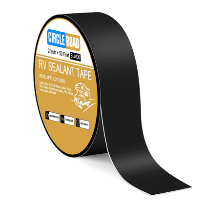 CircleRoad front roll view showing full 2 inch by 50 foot tape, durable seal