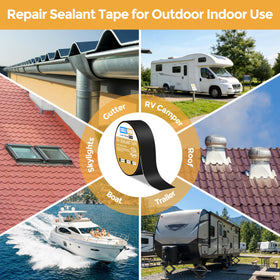 CircleRoad tape on camper roof in outdoor setting, provides long-term protection