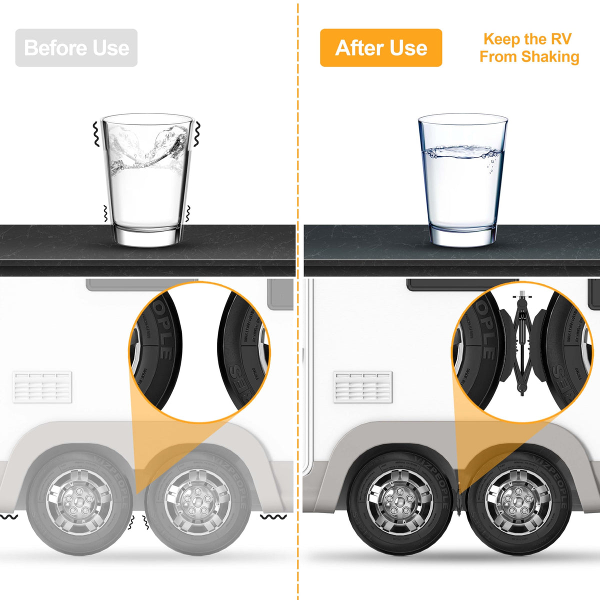 CircleRoad stabilizer beside hand for size comparison and easy storage