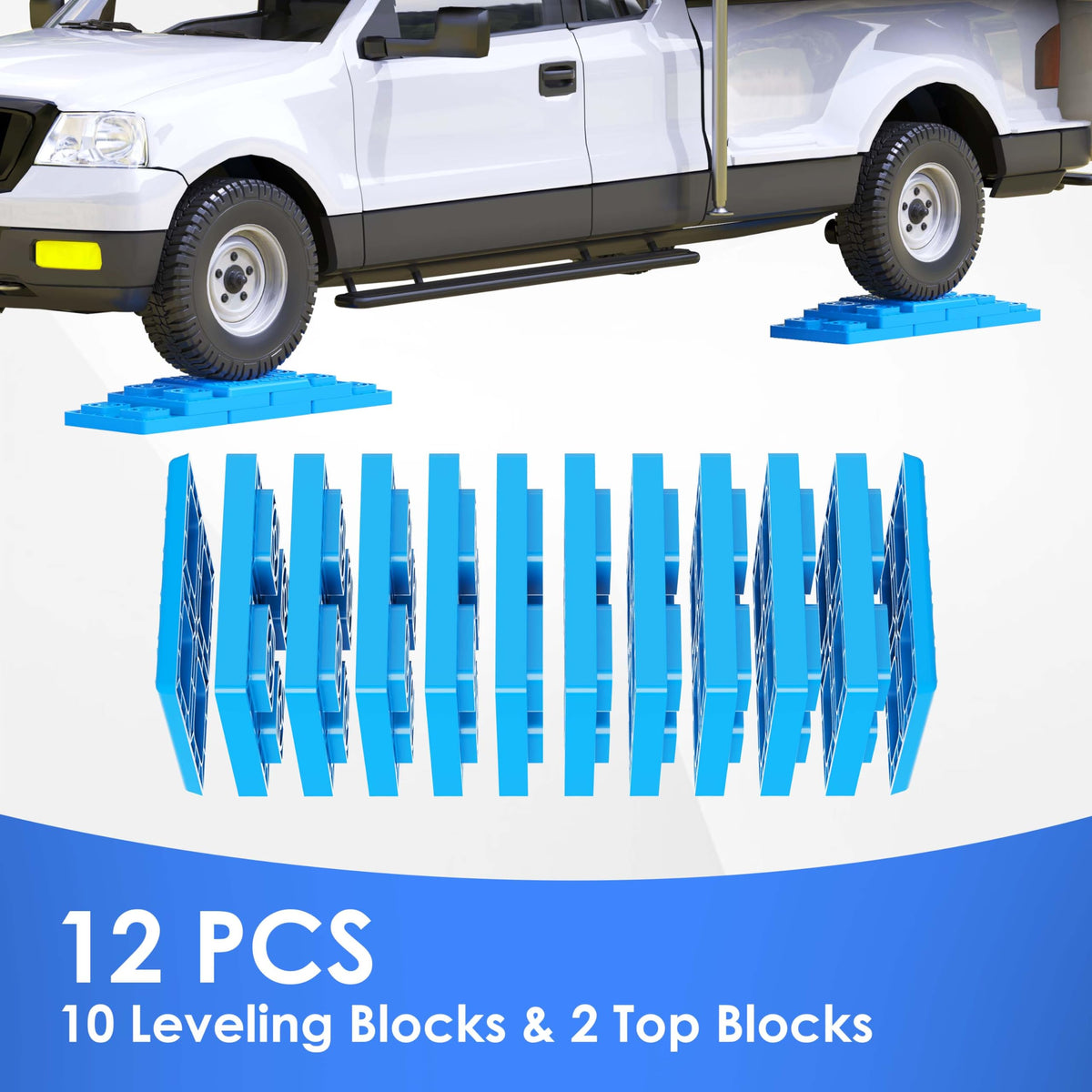 CircleRoad stacked pyramid of blocks demonstrating adjustable height and stability