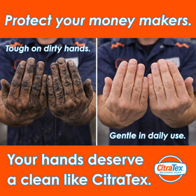 Citratex being poured from dispense cap for controlled, economical use
