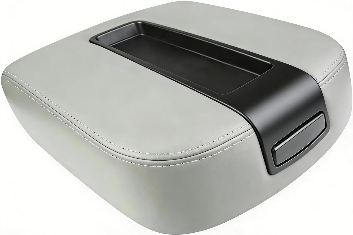 Citumo front view of gray armrest lid showing fit and finish benefit