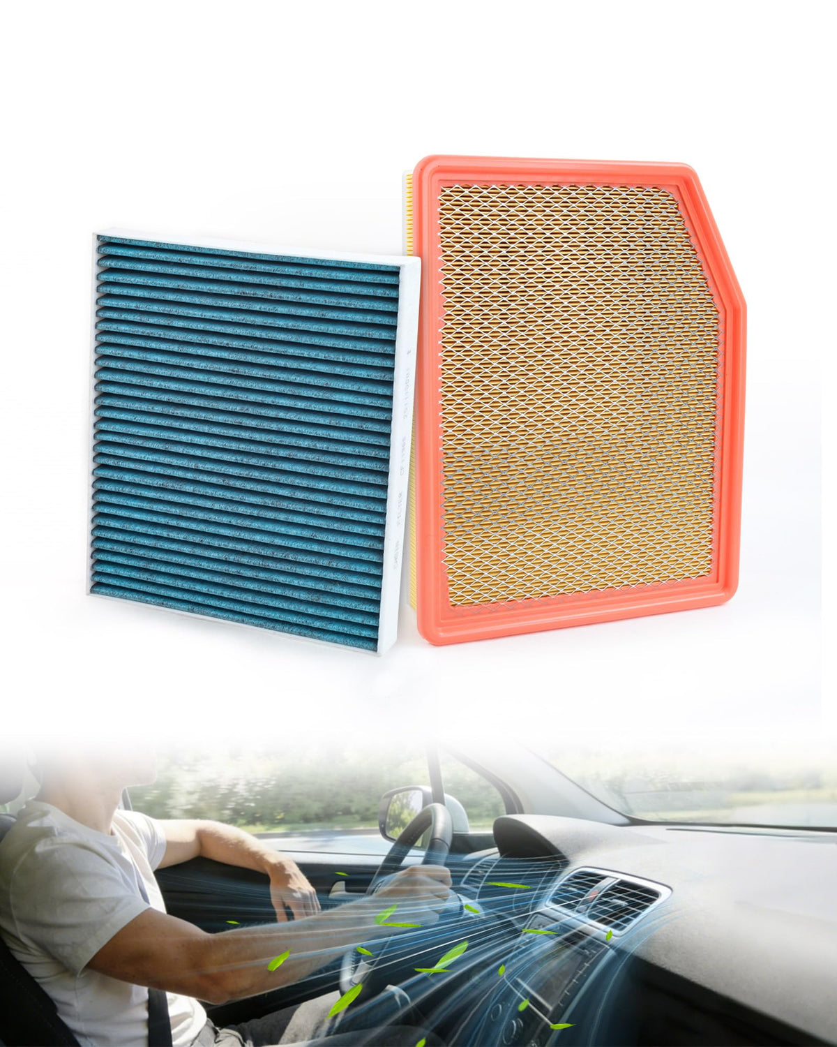 Citumo front packaging showing engine and cabin filter kit and clear compatibility