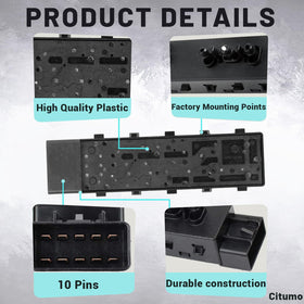 Citumo close-up of switch controls showing durable materials for long life
