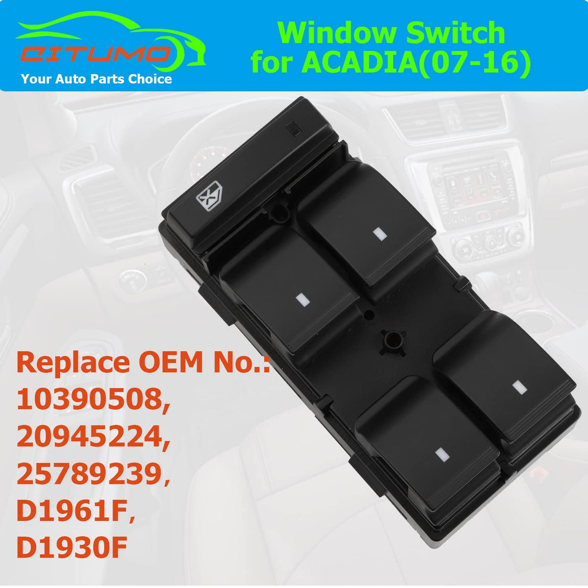 Citumo switch mounted in door panel demonstrating factory-like fit and finish