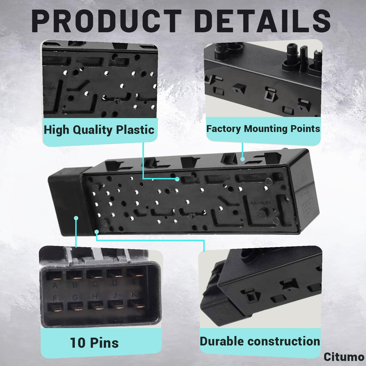 Citumo switch next to ruler showing scale and correct fitment benefit