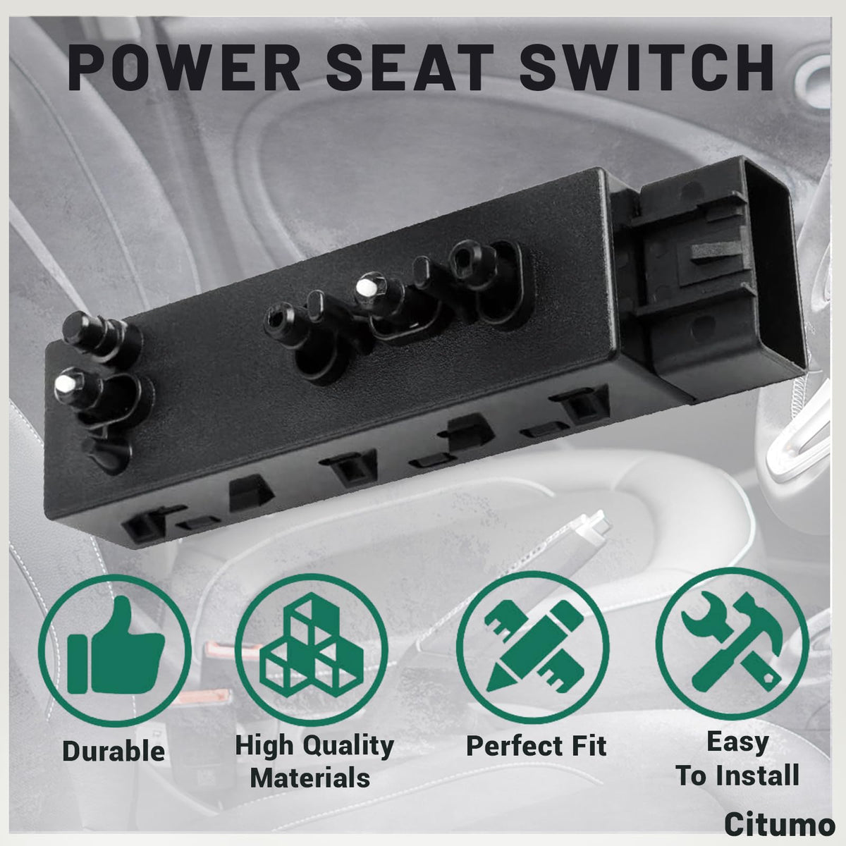 Citumo switch next to coin showing compact size for straightforward installation