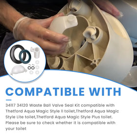 Ciuouient close-up of waste ball seal illustrating tight leak prevention