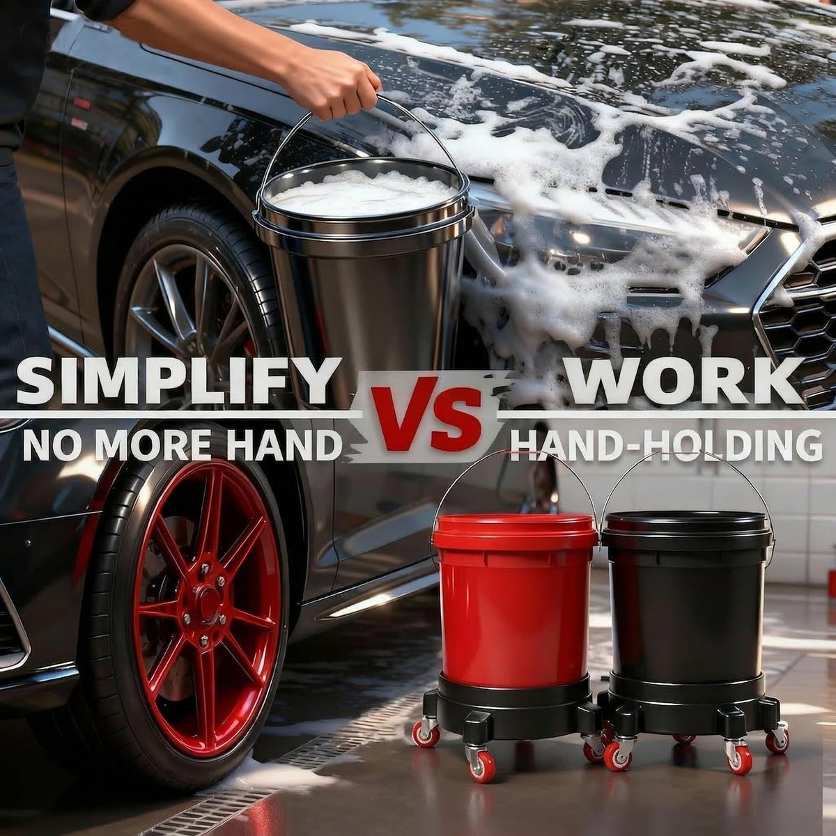 CJKKH linked dual-bucket setup illustrating soap-and-rinse workflow for contamination control benefit