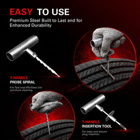 CKAuto kit in use on car tire demonstrating fast roadside puncture repair benefit