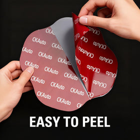 CKAuto patch applied to a tire sidewall demonstrating secure, flexible adhesion
