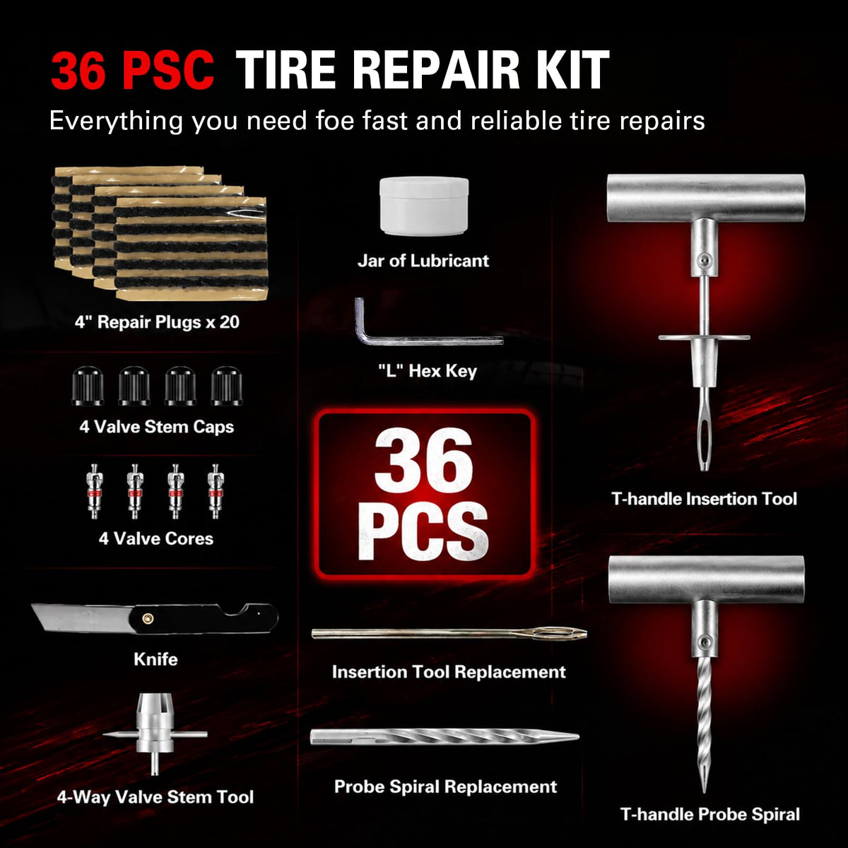 CKAuto tools layout with T-handle insertion tools arranged for easy identification