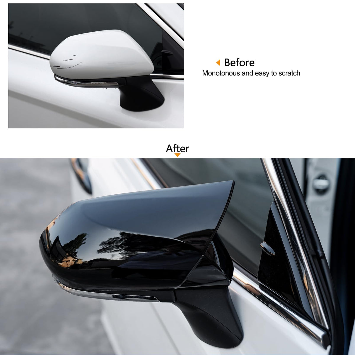 CKE mirror cover installed leaving blind-spot indicator visible and functional