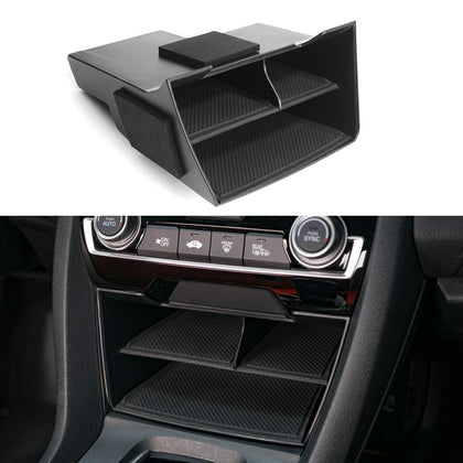 CKE front view of console insert showing tidy storage and fit