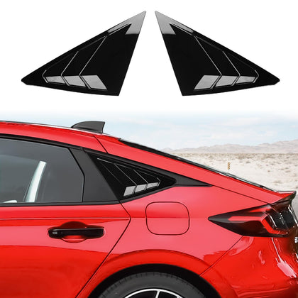 CKE glossy black louvers on Civic rear profile enhancing sporty look