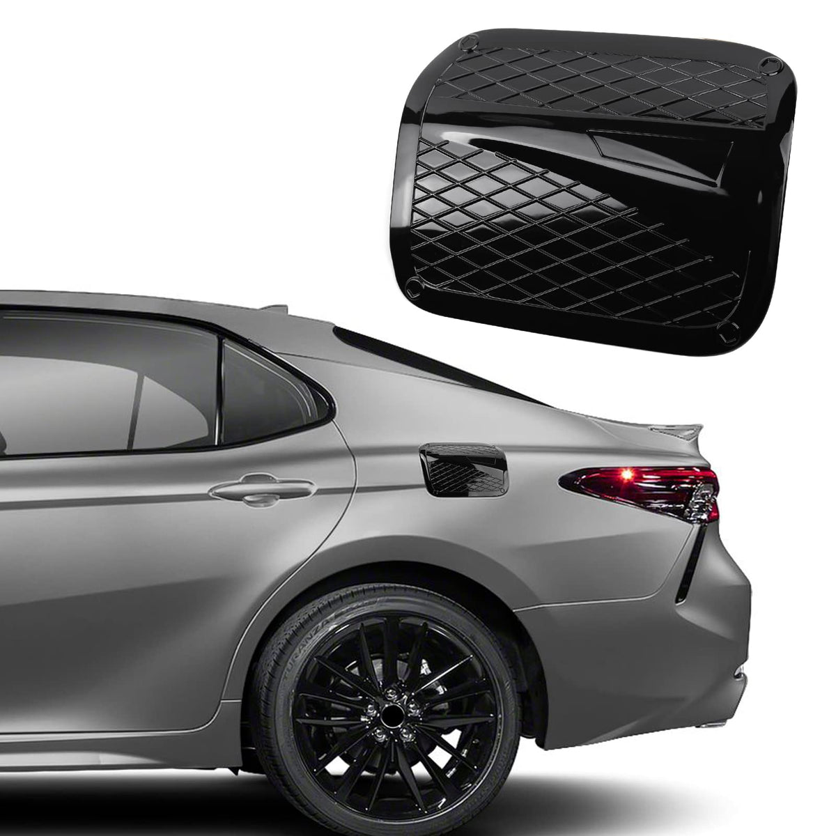 CKE glossy black front view showing sleek gas door styling benefit