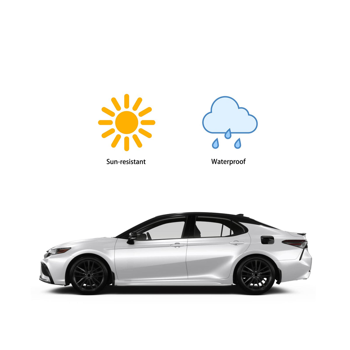 CKE installed on Camry side profile showing seamless aesthetic upgrade benefit