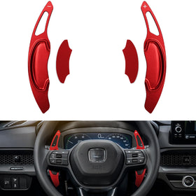 CKE red paddle shifter front view showing sleek red finish and sporty look