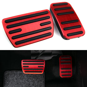 CKE red pedal covers front view showing sporty upgrade and improved control
