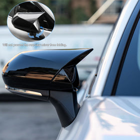 CKE mirror covers mounted on Camry side profile showing improved appearance