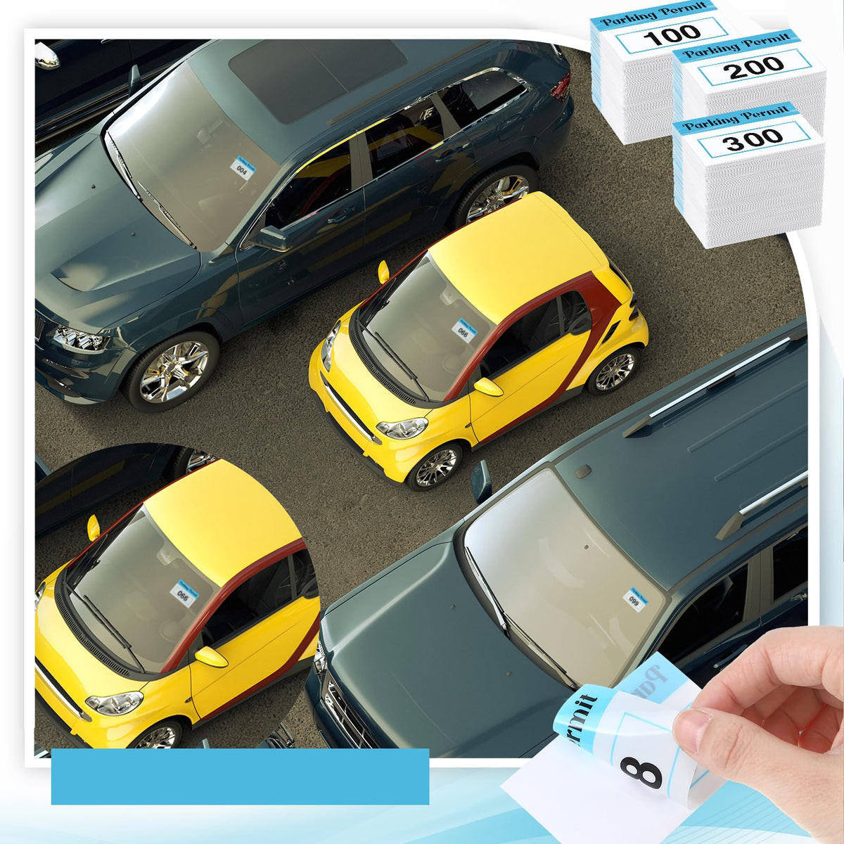 Clabby row of sequentially numbered permits illustrating tracking 001–300
