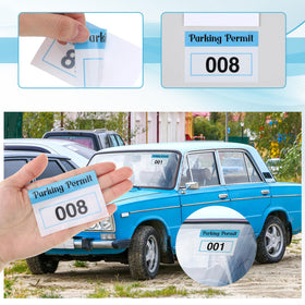 Clabby sticker next to credit card to show compact 2x3 inch practical size