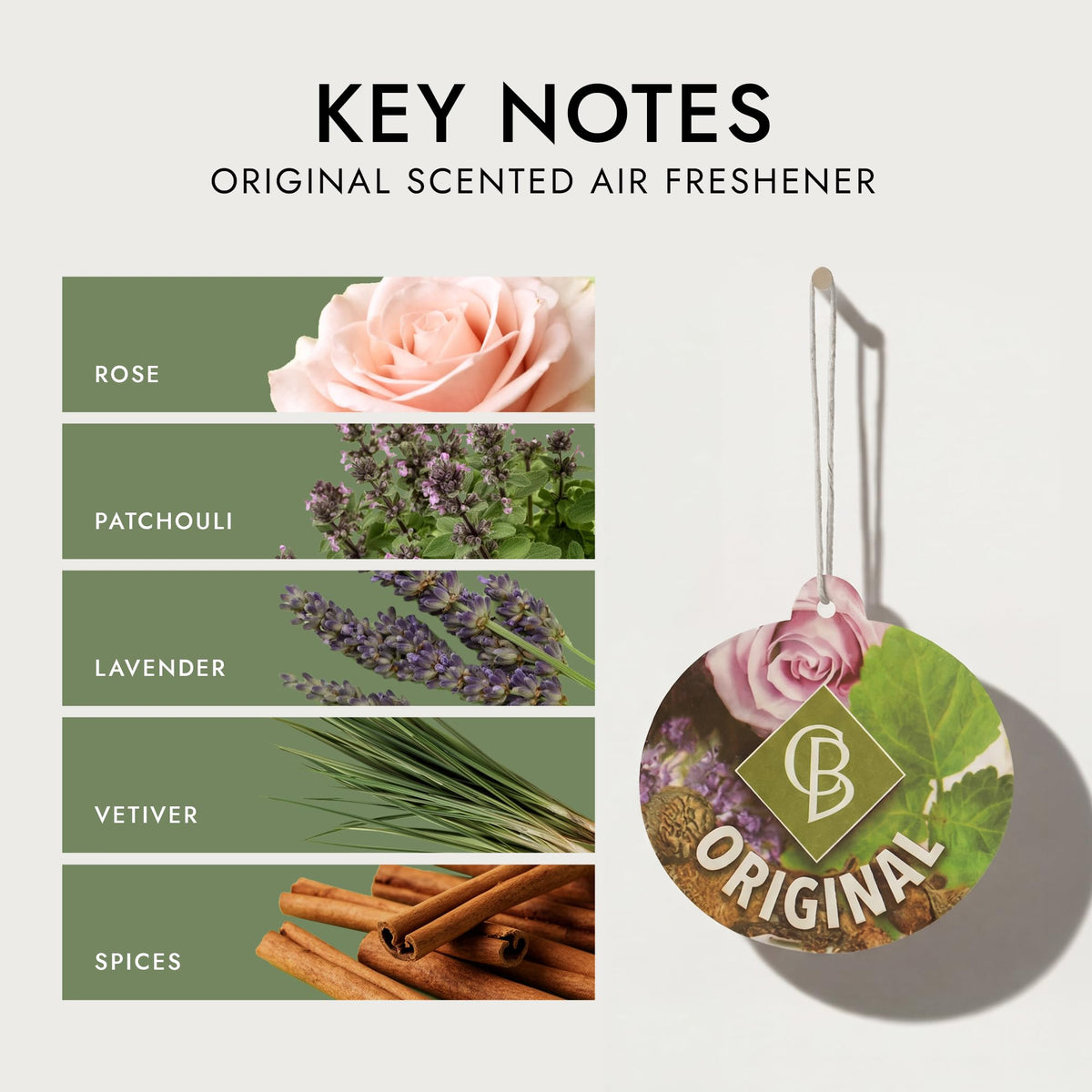 Claire Burke hanging air freshener on rearview mirror refreshing car interior