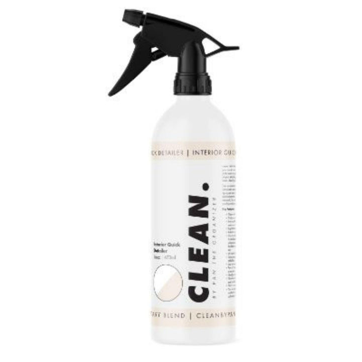 CLEAN. front spray bottle showing label and easy-spray nozzle for quick interior cleaning